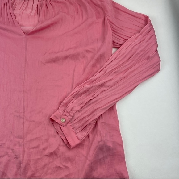 Gap Blouse Womens Small Pink Vneck Mock Collar - Picture 4 of 9